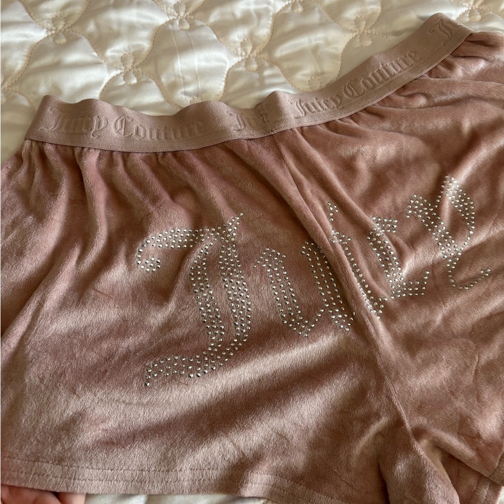 Juicy Couture Tan Velour Lounge Shorts - Picture 4 of 6